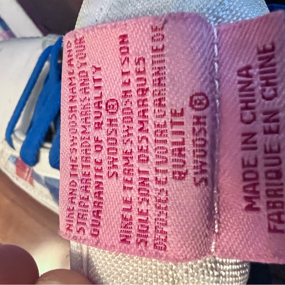 Nike Women's High-Top Sneakers in Blue, Pink, Red, White Plaid - Picture 6 of 16